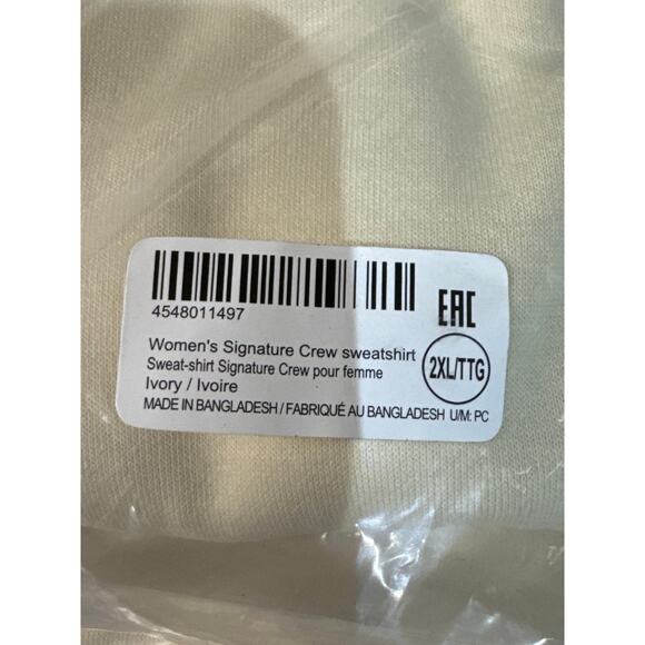 Brand New BRP Women's Size 2X Ivory Pullover Crewneck Sweater Sweatshirt - Picture 6 of 7